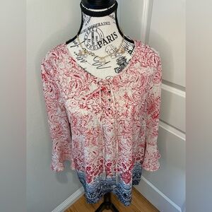 Style and Company Peasant Blouse Size Large